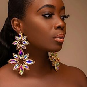 Women's Drop Earrings Geometrical Precious Statement Imitation Diamond Earrings Jewelry White  Yellow  Red For Party Club 1 Pair Lightinthebox