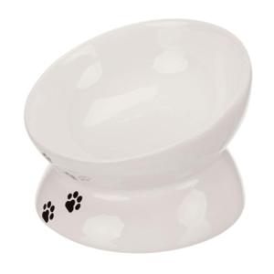 Trixie Raised Ergonomic Ceramic Cat Bowl - White - 250ML