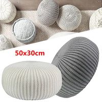 50x30cm Chunky Knitted Cotton Round Foot Stool