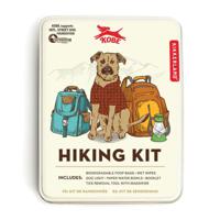 Kikkerland Kobe Hiking Accessory Kit for Dogs (Poop Bags, Wipes, Bowls, Light, Tick Removal Kit)