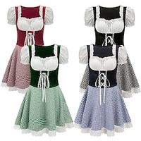 Carnival Oktoberfest Beer Costume Dress Dirndl Trachtenkleider Oktoberfest  Beer Dresses Cosplay Bavarian Wiesn Women's Traditional Style Cloth Dress Apron Lightinthebox - thumbnail
