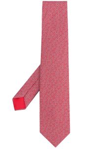 Hermès 2010s pre-owned binary print tie - Red