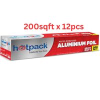 Hotpack Aluminum Foil Embossed 200sqft 12 Rolls - AF200SQFT