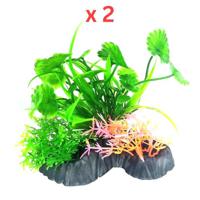 Aquarium Plastic Plant - M512-W13XH13 Cm Pack Of 2