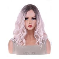 Synthetic Wig Curly Asymmetrical Machine Made Wig Medium Length A1 Synthetic Hair Women's Soft Classic Easy to Carry Pink Ombre Lightinthebox - thumbnail