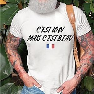 Men's Unisex T shirt Hot Stamping Graphic Prints Letter Crew Neck Street Daily Print Short Sleeve Tops Casual Designer Big and Tall Sports White Black Navy Blue miniinthebox