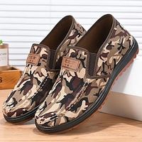 Men's Loafers  Slip-Ons Comfort Loafers Walking Vintage Casual Outdoor Daily Cloth Warm Height Increasing Comfortable Loafer Camel Green Winter miniinthebox - thumbnail