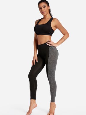 Black and Grey Middle-waisted Sports Leggings Black and Grey Middle-waisted Sports Leggings