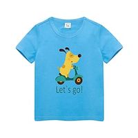 Kids Boys T shirt Cartoon Short Sleeve Active Cotton Fall Lake blue Cai Lan Yellow Lightinthebox - thumbnail