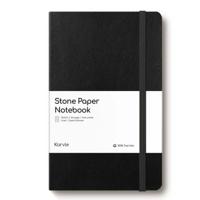 Karvle Lined Classic Softcover Stone Paper Notebook - Black (13 x 21 cm) - thumbnail