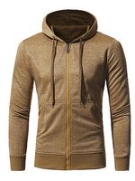 Hooded Patch Pocket Plain Men Coat - thumbnail