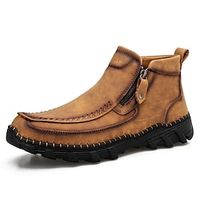 Men's Boots Vintage Sporty Daily Microfiber Booties  Ankle Boots Black Gold Khaki Winter Fall Lightinthebox - thumbnail