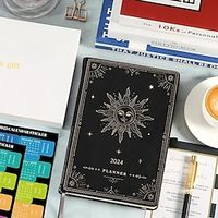 To Do List Notebook Grid A5 5.8×8.3 Inch Retro Paper Hardcover Portable 400 Pages Notebook for School Office Traveler Lightinthebox - thumbnail