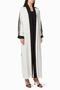 Embroidered Abaya in Linen