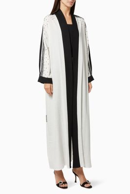Embroidered Abaya in Linen