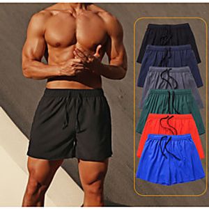 Men's Stylish Casual / Sporty Active Shorts Elastic Drawstring Design Short Pants Casual Daily Micro-elastic Solid Color Breathable Outdoor Mid Waist Green Blue Black Gray Red L XL XXL 3XL miniinthebox