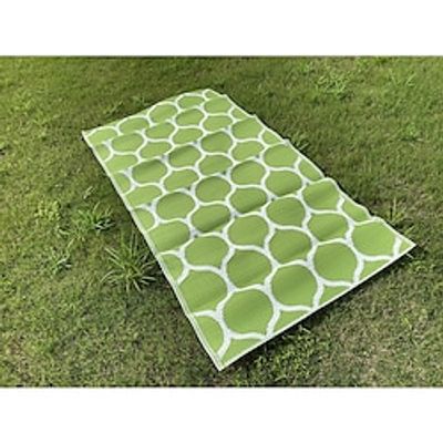 Outdoor Plastic Straw Rug PP Mat Woven Picnic Mat Outdoor Tourism Mountainous Moisture-proof Geometric Sage Green Lightinthebox