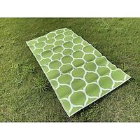 Outdoor Plastic Straw Rug PP Mat Woven Picnic Mat Outdoor Tourism Mountainous Moisture-proof Geometric Sage Green Lightinthebox - thumbnail
