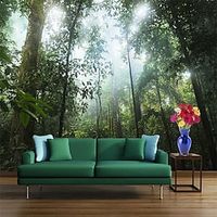Landscape Wallpaper Mural Art Deco Forest Tropical Tree Wall Covering Sticker Peel and Stick Removable PVC/Vinyl Material Self Adhesive/Adhesive Required Wall Decor for Living Room Kitchen Bathroom miniinthebox
