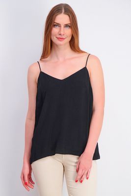 Womens Sleeveless V-Neck Top Black Womens Sleeveless V-Neck Top Black