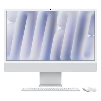 Apple iMac (2024) AIO Desktop Computer, 24 inch, Apple M4 Chip with 10-Core CPU, 10-Core GPU, 16 GB RAM, 256 GB SSD, Nano Texture Display, Silver, MD3H4 (English Keyboard, Apple Warranty)