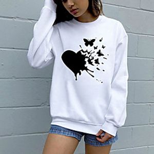 Women's Sweatshirt Pullover Pure Color Crew Neck Butterfly Sport Athleisure Sweatshirt Top Long Sleeve Breathable Soft Comfortable Everyday Use Street Casual Daily Outdoor Lightinthebox