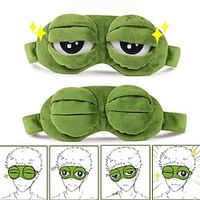 Soft Plush Sleeping Eye Mask Travel Sad Frog Eye Mask Padded Rest Aid Eye Mask 3D Blindfold Kid Adult Eye Patch Relax Massager miniinthebox - thumbnail