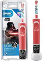 Oral B Vitality D100 Rechargeable Kids 3+ Years Tooth Brush Star Wars, Built In 2 Minute Quadrant Timer.4 Removable Disney Character Stickers - D100.413.2K STAR WARS