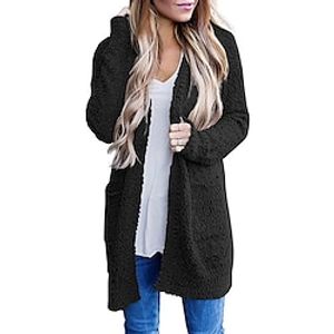 Women's Cardigan Sweater Jumper Ribbed Knit Pocket Knitted Pure Color V Neck Stylish Casual Outdoor Daily Winter Fall Green Yellow S M L  Long Sleeve  Regular Fit  Going out Lightinthebox