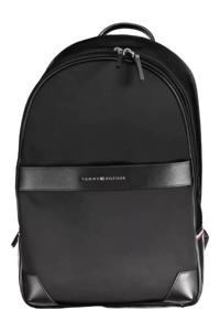 Tommy Hilfiger Black Polyester Backpack (TO-17495)
