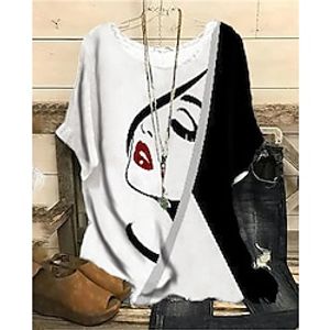Women's Plus Size Shift Dress Abstract Round Neck Half Sleeve Spring Summer Casual Short Mini Dress Causal Daily Dress Lightinthebox
