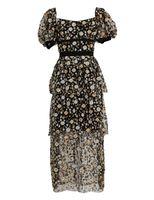Mesh Sequin Tiered Midi Dress - thumbnail