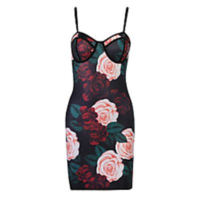 mesh printed chest strap dress women 20575p european and american new style commuter slim small incense skirt Lightinthebox