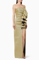 Ruffle Detail Lurex Gown - thumbnail