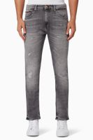 Scanton Slim Distressed Jeans in Denim - thumbnail