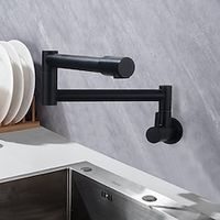Pot Filler Kitchen Faucet Only Cold Water Stainless Steel, Brushed Black Foldable Sink Wall Mount Folding Fill Pot Kitchen Tap miniinthebox - thumbnail