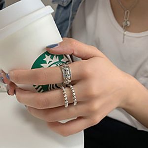 south korea dongdaemun retro peas hollow ring made old bengdi hip hop ring 925 sterling silver cold wind Lightinthebox