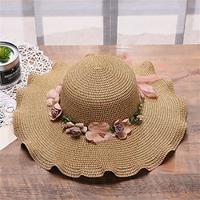 Women's Hat Sun Hat Portable Sun Protection Outdoor Holiday Beach Flower Pure Color Lightinthebox