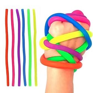 6pcs Soft Rubber Noodle Elastic Rope Toys Stretch String Decompression Toy Stretchy String Fidget Toys Lightinthebox