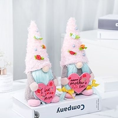 Mother's Day Love Heart Faceless Doll Tabletop Ornament: Fabric Forest Elderly Gnome Figurine Decoration Lightinthebox