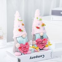 Mother's Day Love Heart Faceless Doll Tabletop Ornament: Fabric Forest Elderly Gnome Figurine Decoration Lightinthebox