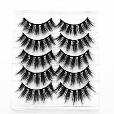 Eyelash Extensions 10 pcs Waterproof Professional Level Women Volumized Extra Long Cosplay Fiber Wedding Party Halloween Full Strip Lashes Thick The End Is Longer - Makeup Daily Makeup Halloween Lightinthebox