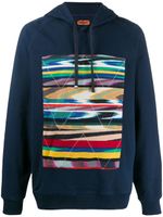 Missoni graphic print fitted hoodie - Blue - thumbnail