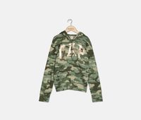 Girls Camo Sequin Logo Hoodie  Olive Combo - thumbnail