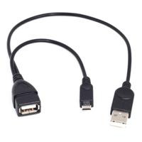 Micro USB 2.0 5 Pin Host OTG Cable adapter With USB Power For Cell Phone Tablet PC mobile phone external U disk reader cable