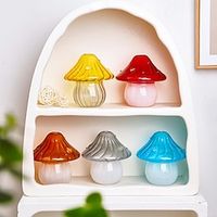 Colored Mushroom Glass Vase - Transparent Hydroponic Flower Vase for Home Decoration, Handmade with Rainbow Spray Painting, Suitable for Living Room, Dining Table, and Desktop Decor Lightinthebox