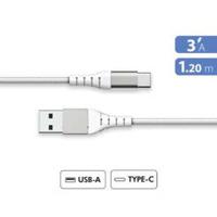 Bigben Force Power Lite 1.2m 3A Reinforced USB A/USB C Cable, White (FPLIAC1M2RW)