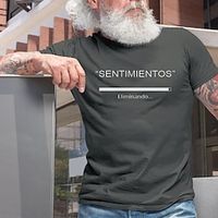 Men's T shirt Hot Stamping Letter Round Neck Casual Daily Print Short Sleeve Tops Simple Basic Blue Black Gray miniinthebox - thumbnail