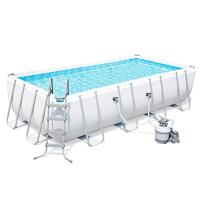 Bestway Power Steel Rectangular Frame Pool Set With Filter Pump 18' x 9' x 48"/5.49m x 2.74m x 1.22m