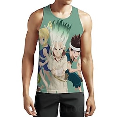 Inspired by Dr Stone Ishigami Senku Cosplay Costume T-shirt 100% Polyester Pattern Harajuku Graphic Kawaii Vest For Men's Sleeveless Lightinthebox Inspired by Dr Stone Ishigami Senku Cosplay Costume T-shirt 100% Polyester Pattern Harajuku Graphic Kawaii Vest For Men's Sleeveless Lightinthebox